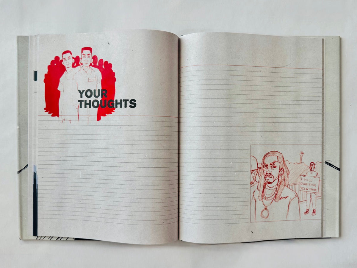 The guided journal pages at the back of the book